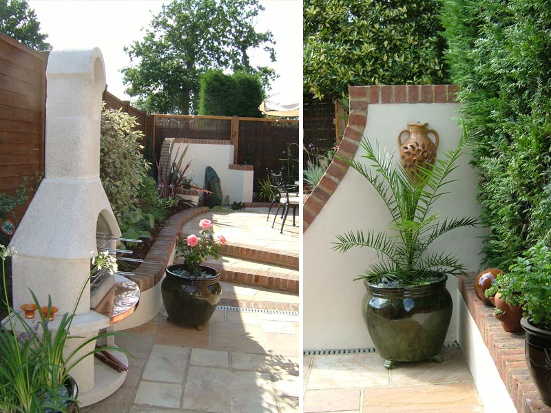 Courtyard garden with Mediterranean feel