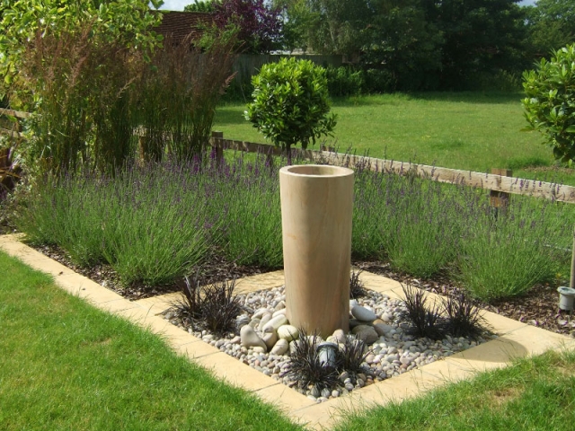 Contemporary sandstone column water feature