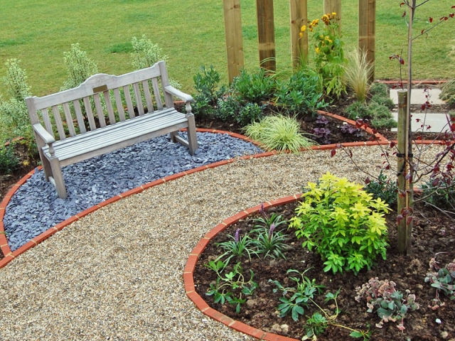 Memorial garden for school - commemorative bench