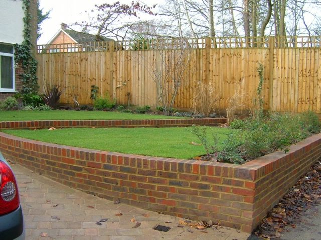 Front garden with brick terracing